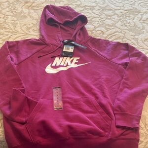 Nike Fuchsia Hoodie with White Logo